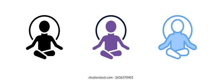 Yoga Icon Element For Design And Vector