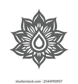 Yoga Icon and Yoga Girl with Mandala: Ornamental Lotus Meditation Vector for International Yoga Day, Yoga and Meditation Concept: Vector Illustration of Woman with Mandala Design