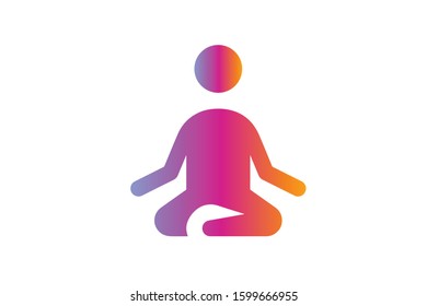 yoga icon with gradient color design vector  eps 10