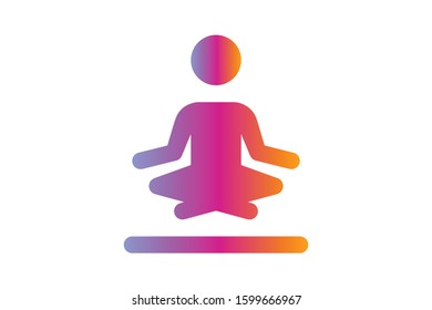 yoga icon with gradient color design vector 