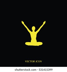 Yoga icon. Human meditating silhouette.