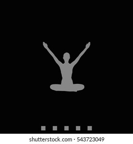 Yoga icon. Human meditating silhouette.