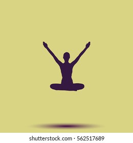 Yoga icon. Human meditating silhouette.