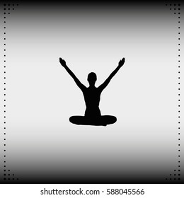 Yoga icon. Human meditating silhouette.