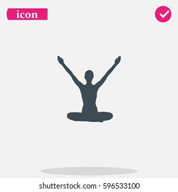 Yoga icon. Human meditating silhouette.