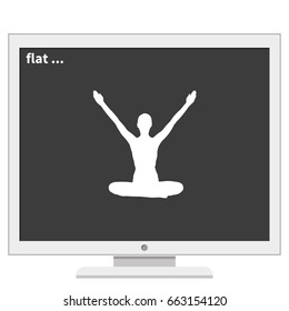 Yoga icon. Human meditating silhouette.