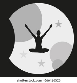 Yoga icon. Human meditating silhouette.