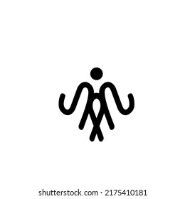 Yoga icon isolated on a white background. Vector yoga woman logotype in line style. Outline design symbol.