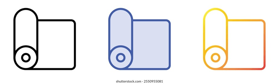 yoga icon. Linear, Blue Fill and Gradient Style Design Isolated On White Background