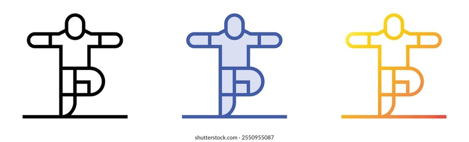yoga icon. Linear, Blue Fill and Gradient Style Design Isolated On White Background