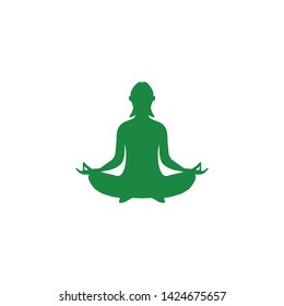 Yoga icon logo design vector template