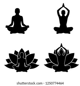 Yoga icon, logo on white background