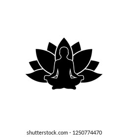 Yoga icon, logo on white background