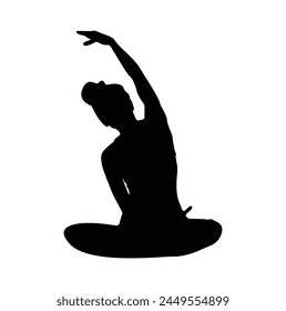 Yoga icon, logo on white background. yoga. lotus position silhouette. vector shape. Black and white yoga icon. Vector.
