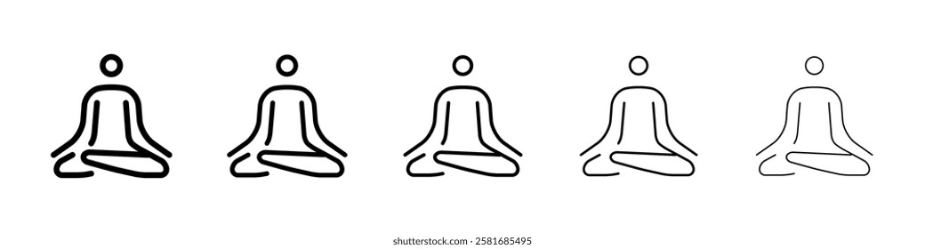 Yoga icon Logo sign in thin line outline set and group collection