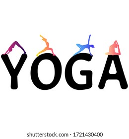Icono de yoga, logo. ilustración vectorial de existencias