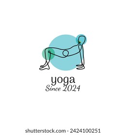 

Yoga icon. Logo template on a light background. Vector logo for the spa center yoga center yoga studio. Template graphic design element.