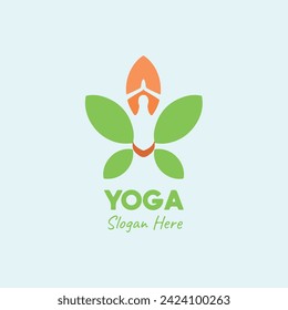 

Yoga-Symbol. Logo-Vorlage auf hellem Hintergrund. Vektorlogo für das Spa-Zentrum Yoga Center Yoga Studio. Grafikdesign-Element der Vorlage.