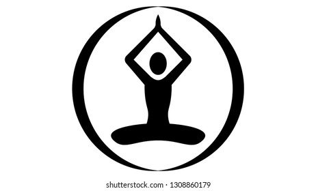 Yoga icon. Yoga logo vector design. Meditation logo, meditation icon