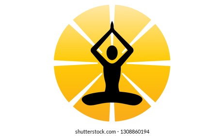 Yoga icon. Yoga logo vector design. Meditation logo, meditation icon