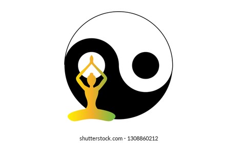 Yoga icon. Yoga logo vector design. Meditation logo, meditation icon