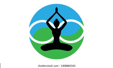 Yoga icon. Yoga logo vector design. Meditation logo, meditation icon