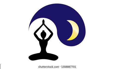 Yoga icon. Yoga logo vector design. Meditation logo, meditation icon