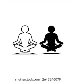 Yoga icon, Mediation yoga icon black and white vector graphic, vector illustration, outline icon, yoga logo, mediation icon