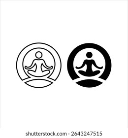 Yoga icon, mediation yoga black and white icon, vector graphic, vector illustration, outline icon, yoga logo, mediation logo, yoga icon black, mediation,