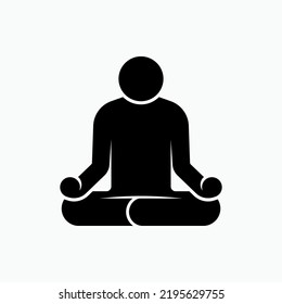 Yoga Icon Meditation Symbol Vector Stock Vector (Royalty Free ...