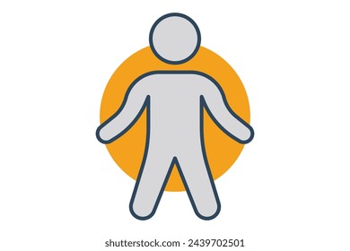 yoga icon. meditation while standing. icon related to wellness, gym. flat line icon style. element illustration.