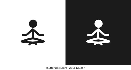 Yoga icon pictogram vector design. Stick figure man yogi meditating vector icon sign symbol pictogram