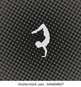 Yoga icon. Yoga pose silhouette. Woman handstand illustration.