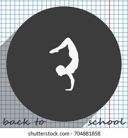 Yoga icon. Yoga pose silhouette. Woman handstand illustration.