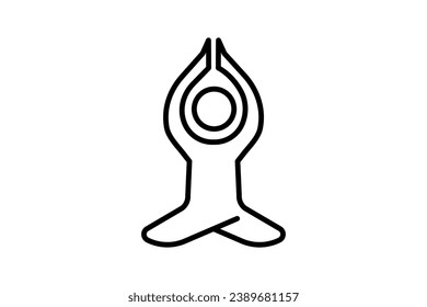 yoga icon. icon related to meditation, physical and mental balance. line icon style. simple vector design editable