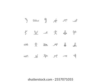 Yoga icon set, design, vector illustration