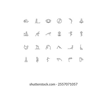 Yoga icon set, design, vector illustration