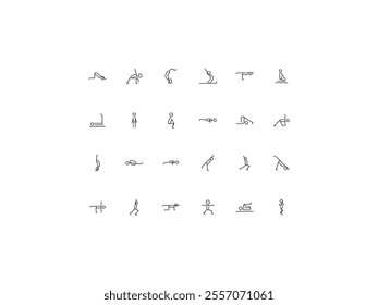 Yoga icon set, design, vector illustration