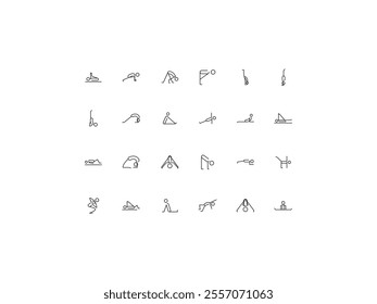 Yoga icon set, design, vector illustration