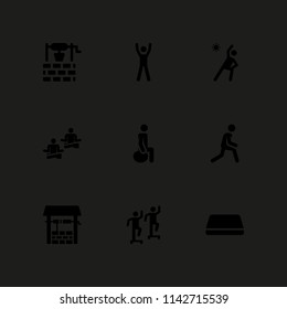 yoga icon set. exercise, exercises and stretching vector icon for graphic design and web