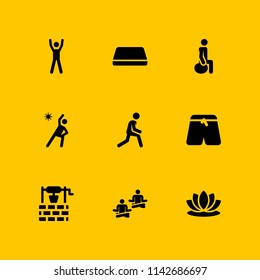 yoga icon set. exercise, lotus and exercises vector icon for graphic design and web