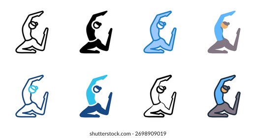 Yoga icon set multiple style collection 
