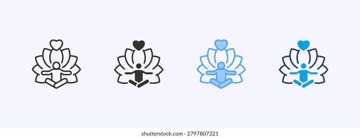 Yoga Icon Set Multiple Style Collection Vector Illustration