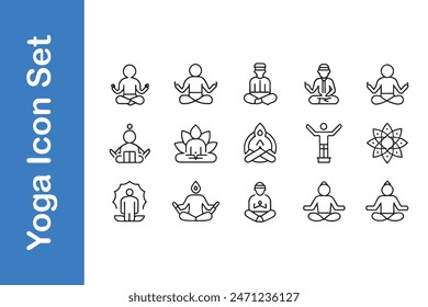 Yoga Icon Set with vector collections. 