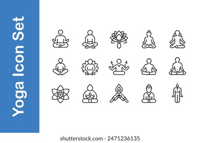 Yoga Icon Set with vector collections. 