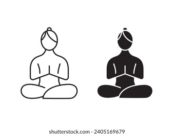 Yoga icon set. vector illustration