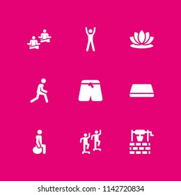 yoga icon set. yoga, well and lotus vector icon for graphic design and web