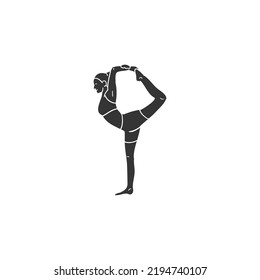 Yoga Icon Silhouette Illustration. Activity Vector Graphic Pictogram Symbol Clip Art. Doodle Sketch Black Sign.
