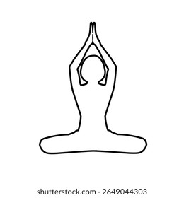 Yoga icon. yoga silhouette illustration. yoga logo on white background. yoga icon vector.