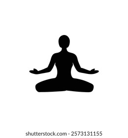 A yoga icon silhouette vector isolated